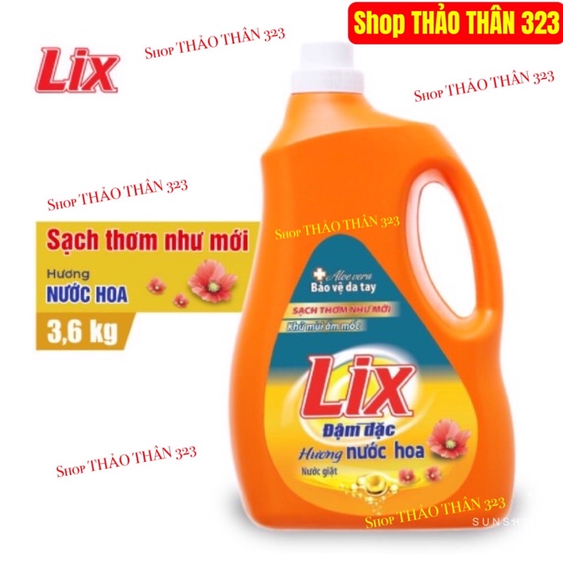 Nước Giặt Lix Đậm Đặc 3,6Kg Giặt Cửa Trên và Giặt Tay