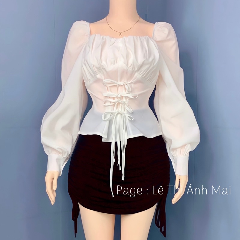 [Mã FAMARAL1 giảm 10K đơn 50K] [ MÃ 39 ] ÁO CỔ VUÔNG TAY PHỒNG , ĐAN DÂY CỰC XINH