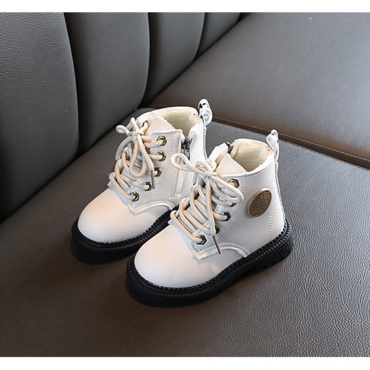 Giày bé trai bé gái cao cổ boot da cổ thấp thiết kế Hàn Quốc