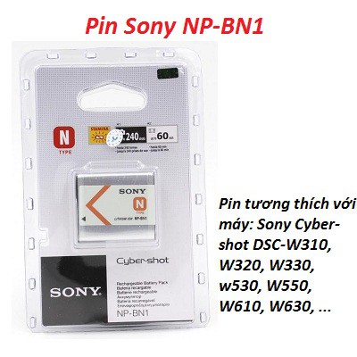 Pin Sony NP-BN1 cho máy DSC-W310, W320, W330, w530, W550, W610, W630