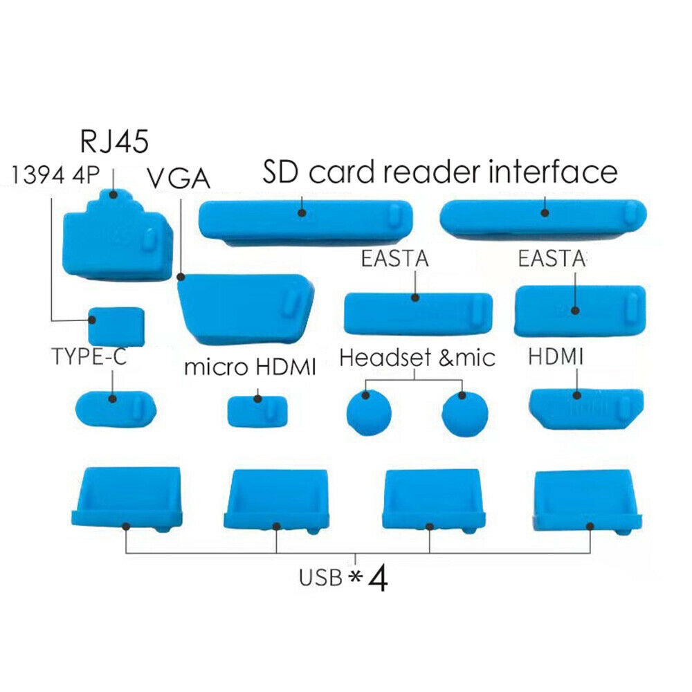 Bộ 16 Nút Silicone Đậy Cổng Sạc Laptop Chống Bụi