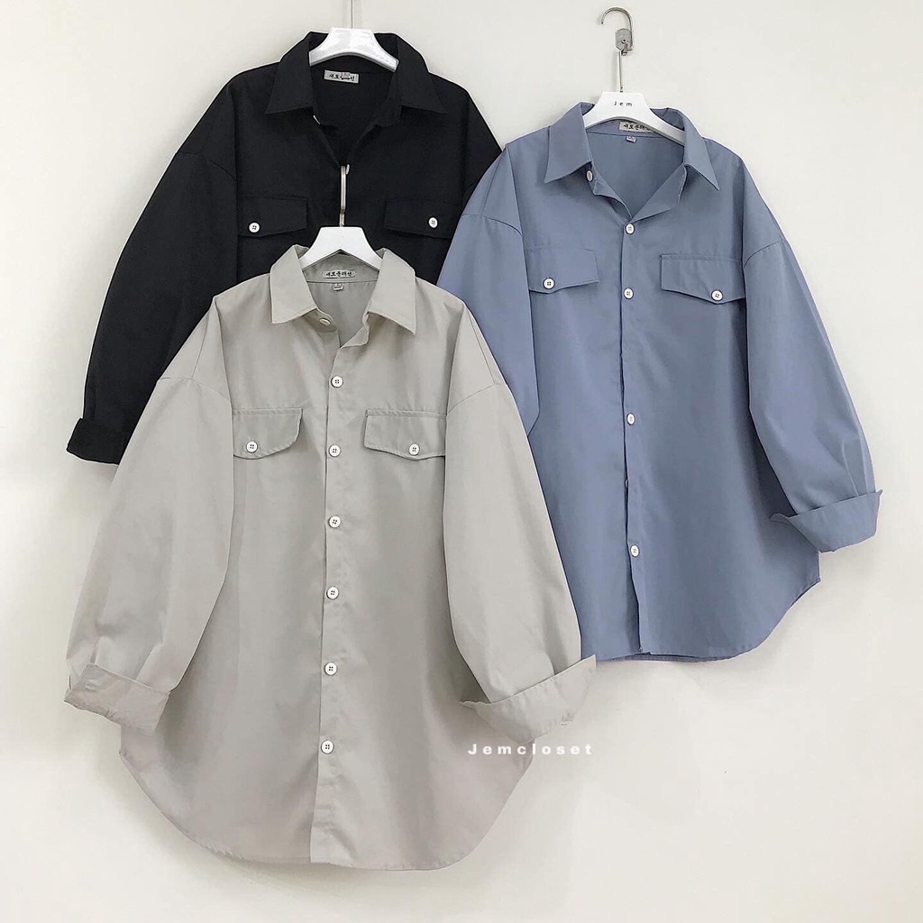 Áo Sơ Mi Nữ Form Rộng JEM CLOSET Áo Sơ Mi Nữ Kiểu Hàn GISS Thiết Kế Basic Nhiều Màu Phong Cách Trẻ Trung Năng Động 10246