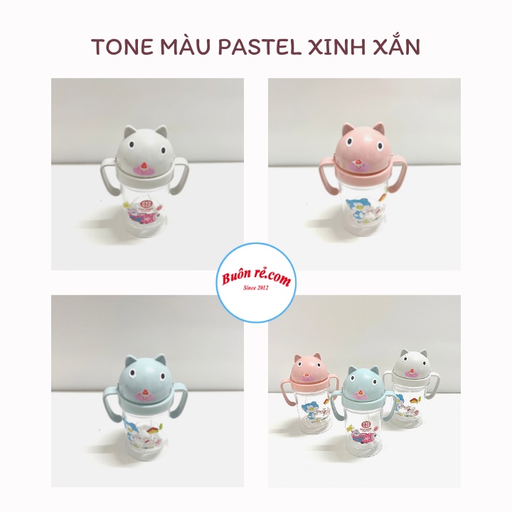 BÌNH TẬP UỐNG NƯỚC VIỆT NHẬT 0010 AN TOÀN, CHẮC CHẮN – BÌNH UỐNG NƯỚC CÓ TAY CẦM HÌNH MÈO CHO BÉ – 01633