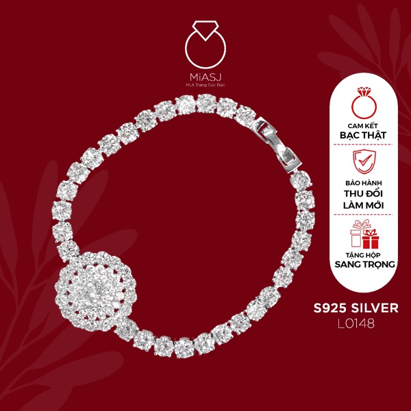 Lắc tay nữ Bạc Ý S925 MiASJ kiểu xoàng đi tiệc kết đá CZ nhân tạo cao cấp siêu sáng nhiều mẫu