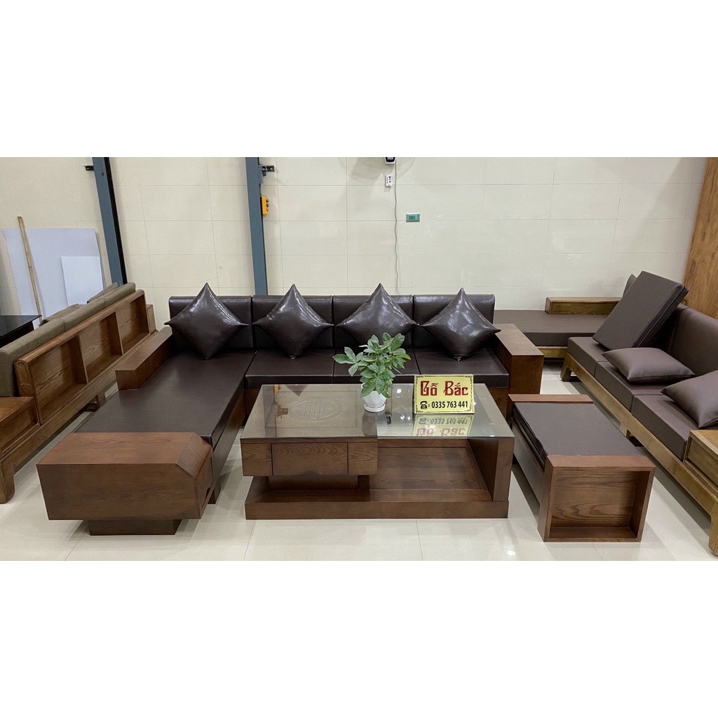 Bộ ghế sofa góc L kích thước 2m7x1m9 hoặc 2m8x2m tùy chọn