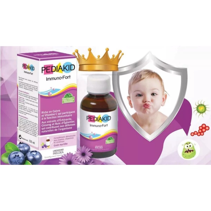 [GIÁ GỐC] Pediakid Immuno-Fort vitamin tăng sức đề kháng cho trẻ sơ sinh - Lọ 125ml