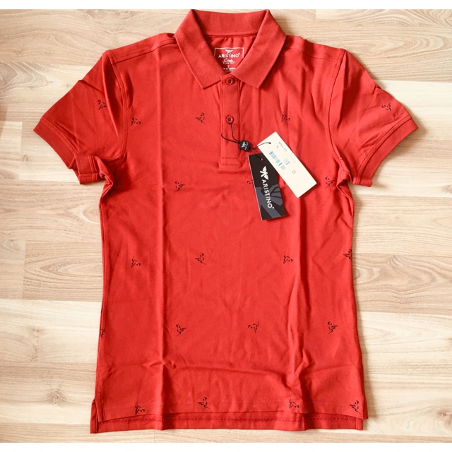 Áo Polo Nam Aristino APS13s8 Màu Đỏ Cam Slim Cotton có S-M-L