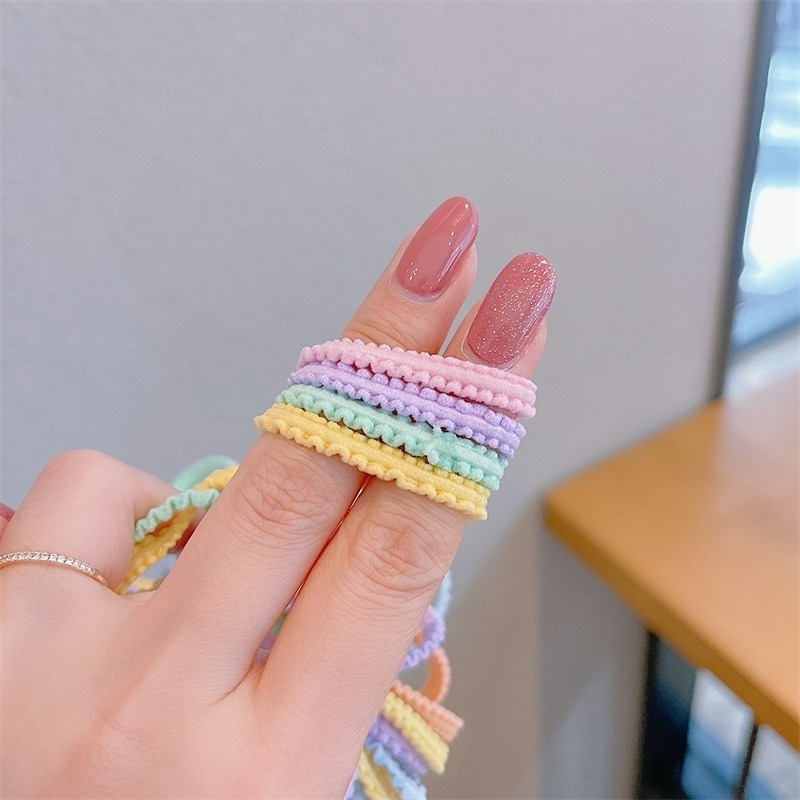 Set 5 Dây Buộc Tóc Cao Su Co Giãn Màu Trơn Đơn Giản Thời Trang Hàn Quốc