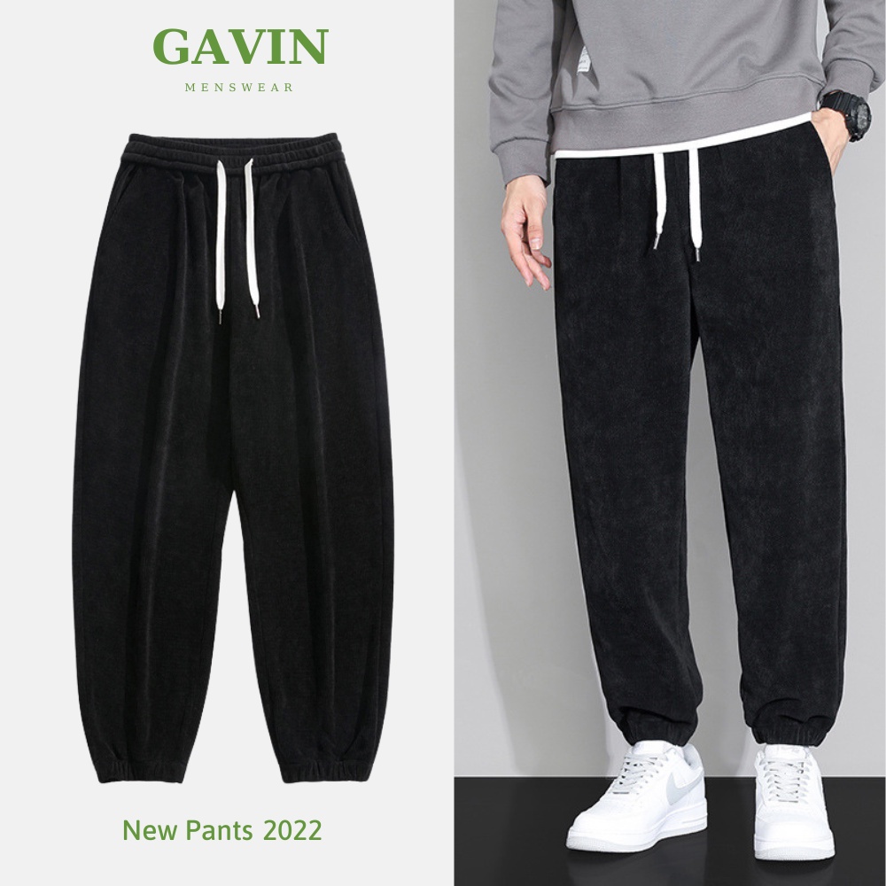 Quần jogger nam chất liệu nhung tăm Gavin, quần dáng nam nữ UNISEX len tăm mềm mại dễ phối đồi với 4 màu cơ bản
