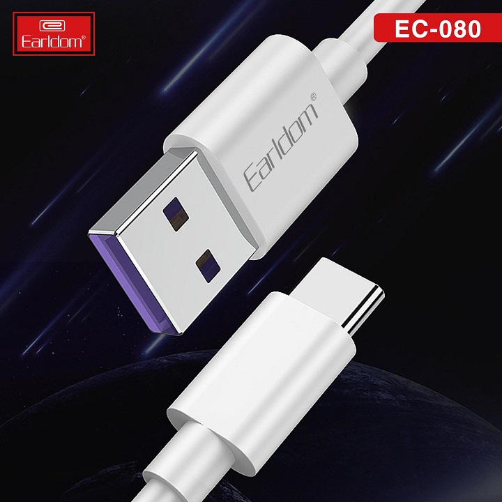 Cáp Sạc Nhanh 5A EARLDOM PowerLine 1M  Đầu Micro Usb, Type C, Lightning Cho Điện Thoại Iphone, Samsung, Xiaomi - EC-080