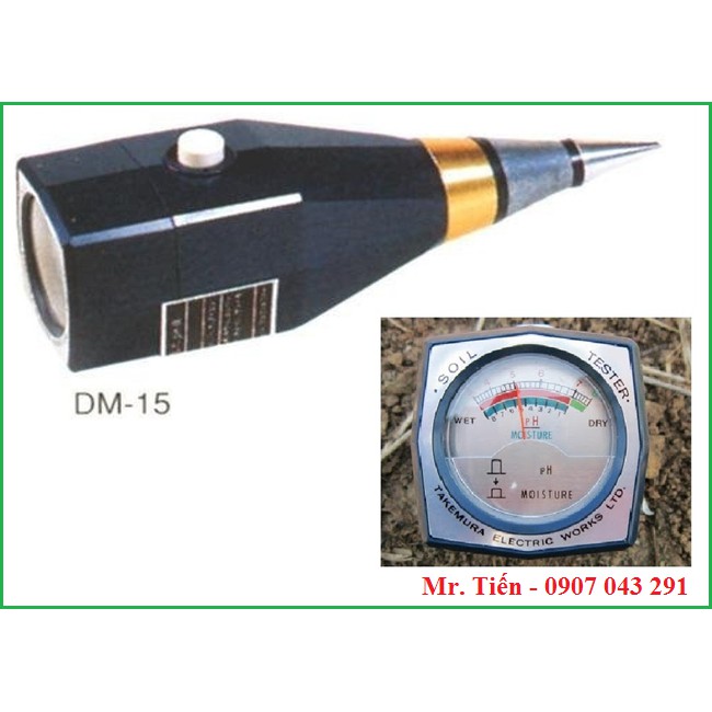 Máy đo pH và độ ẩm đất trồng cây DM 15 hãng Takemura