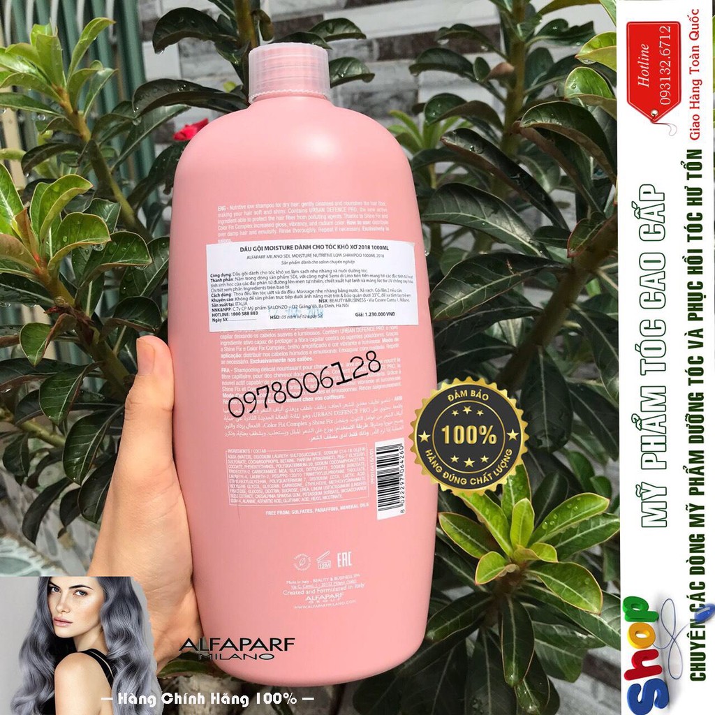 [Alfaparf-chính hãng] Dầu gội Moisture dành cho tóc khô xơ Semi Dilino Nutritive Low Shampoo Alfaparf 1000ml