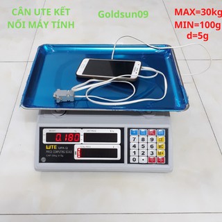 [ BH12T] Cân Tính Tiền  Điện Tử Bán Hàng Siêu Thị,Tạp Hóa- UTE-Kết Kối Máy Tính  30kg-goldsun09