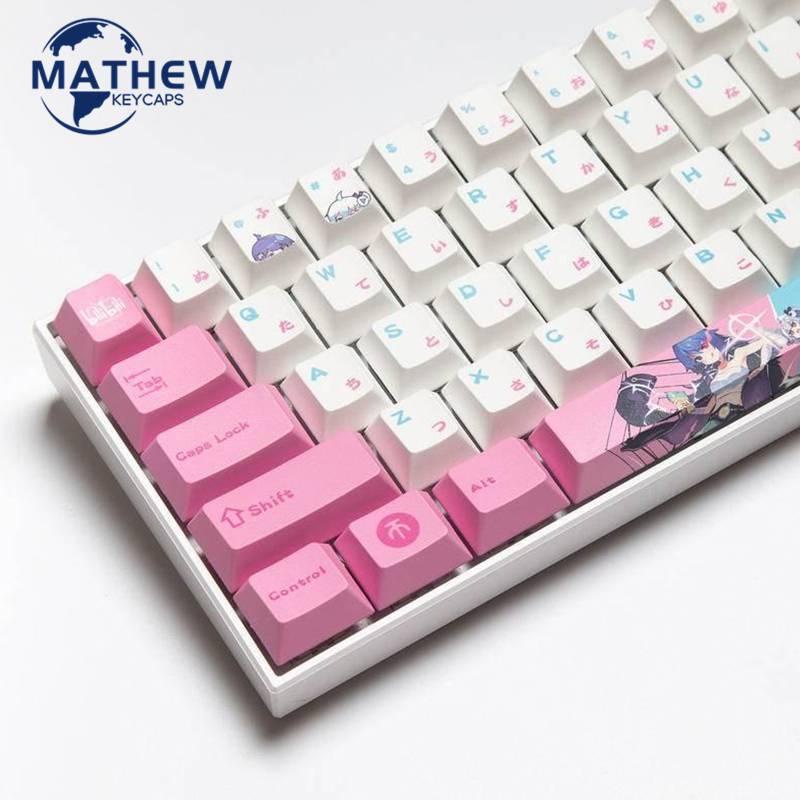 Nút bàn phím Bilibili hai kích thước profile kiểu Cherry phong cách Nhật Bản cho bàn phím cơ có 134 phím