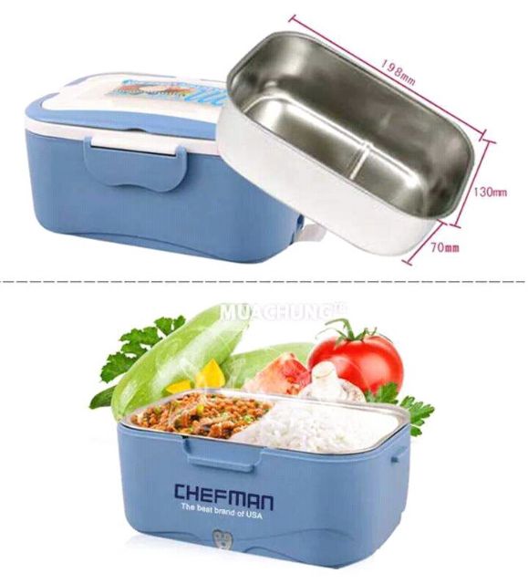 HỘP CƠM HÂM NÓNG THỨC ĂN CHEFMAN CM113i LÕI INOX tặng túi da