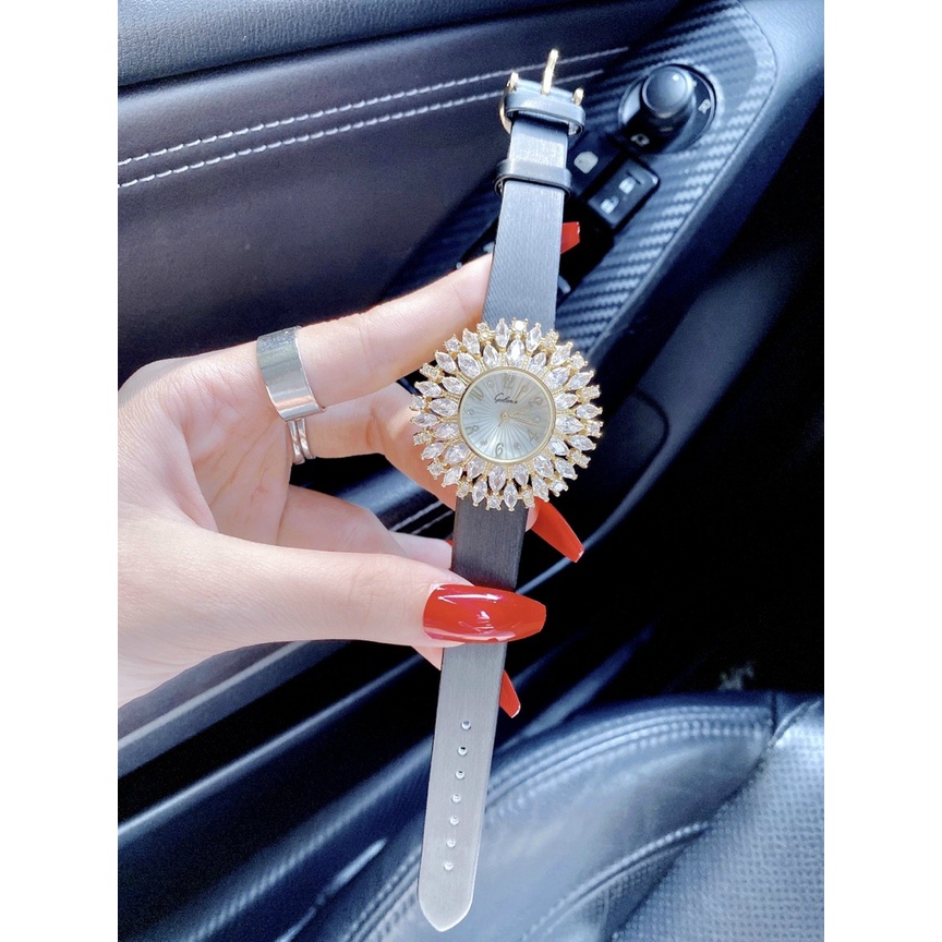 Đồng hồ đeo tay nữ, đồng hồ nữ chính hãng GULENA dây da, full hộp cao cấp, mặt đính kim cương nhân tạo, siêu sang chảnh