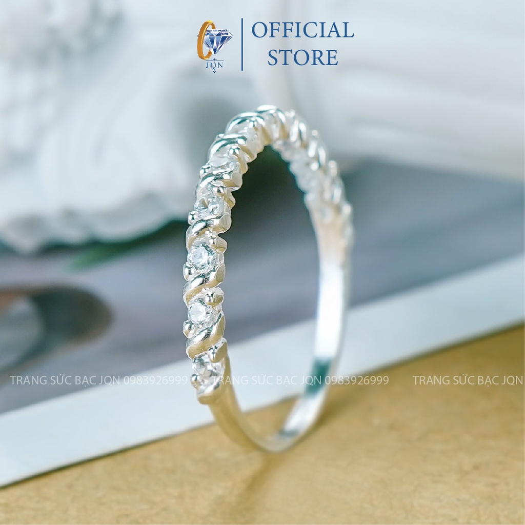 Nhẫn Bạc Nữ JQN Nhẫn Đá Nhỏ Xoắn Giá Rẻ N10