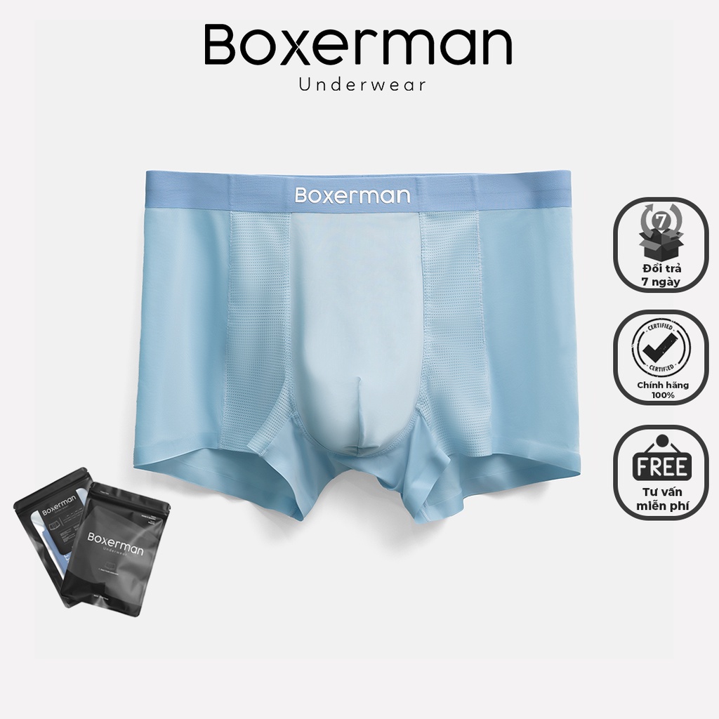 Quần boxer nam PRO MESH/green co giãn thoải mái thoáng mát khử mùi kháng khuẩn cao cấp BOXERMAN