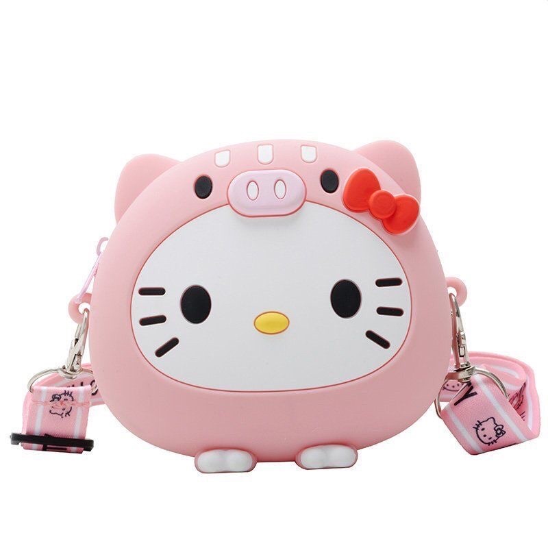 Túi đeo chéo silicon Hello kitty