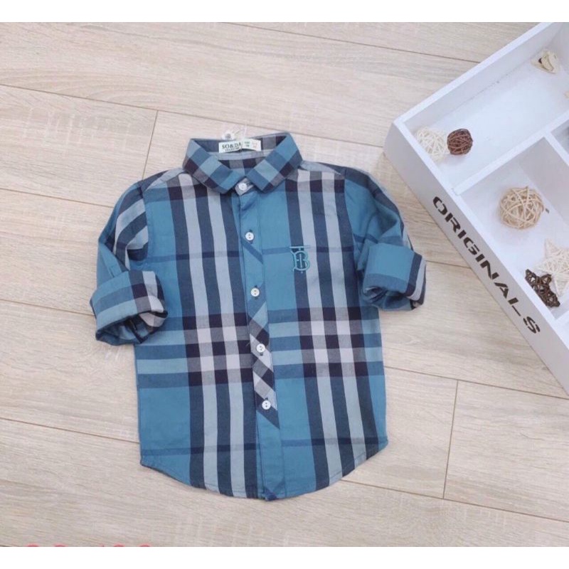 ÁO SƠ MI KẺ BBR DÀI TAY CHO BÉ TRAI HÀNG CAO CẤP