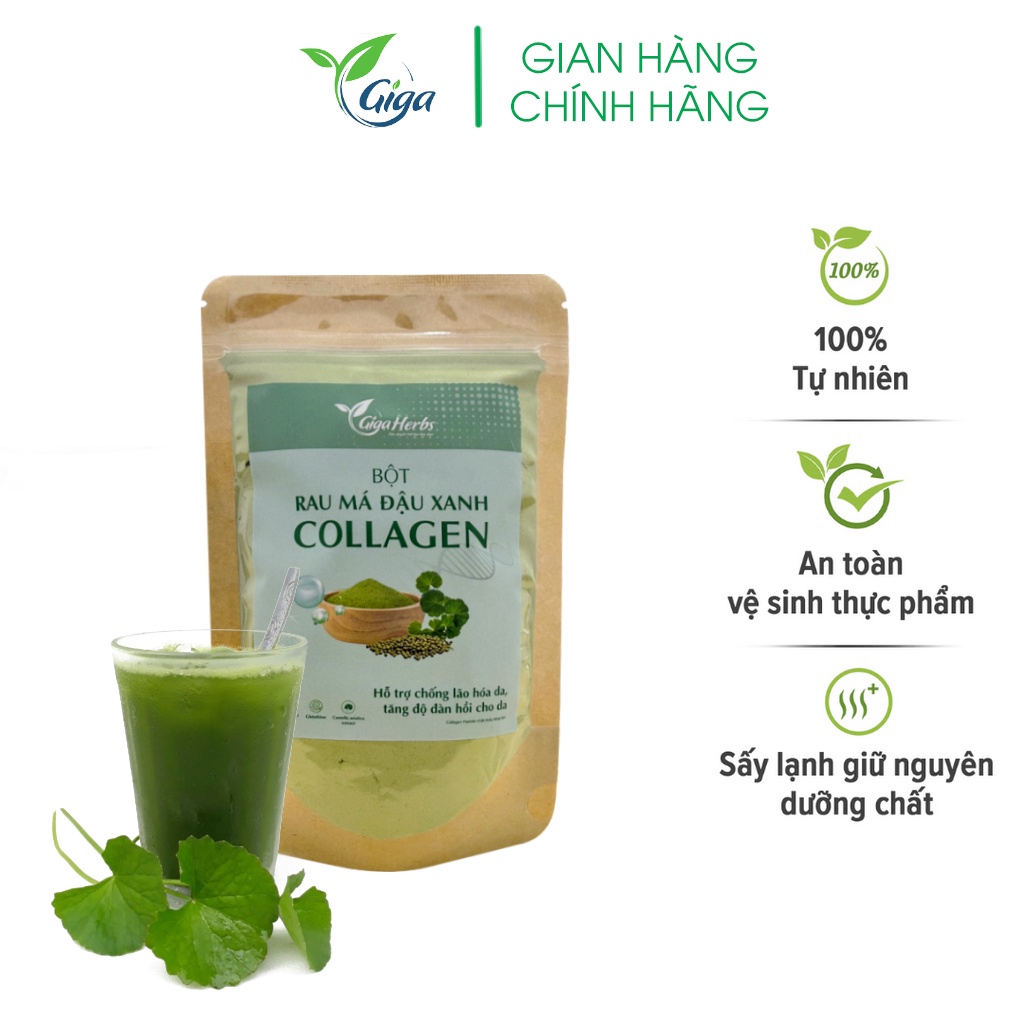 Trà Túi Lọc Rau Má Đậu Xanh Giga, Bột Rau Má Đậu Xanh   - Thanh Nhiệt Giải Độc, Mát Gan Ngăn Ngừa Lão Hoá Hộp 90 túi lọc