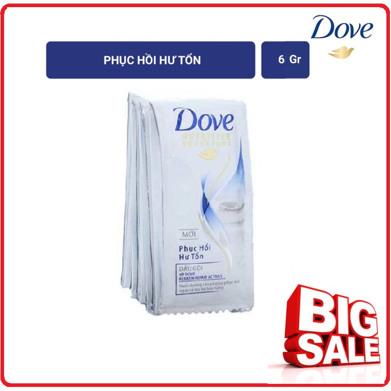 Dầu Gội DOVE Phục Hồi Hư Tổn Dây 6g x 10 Gói