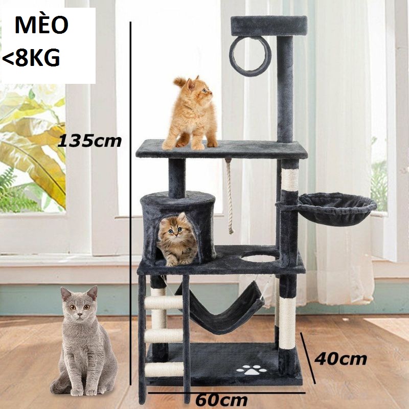 Nhà cây cho mèo, Catree cho mèo mẫu lớn kích thước 60cm x 40cm x 135cm