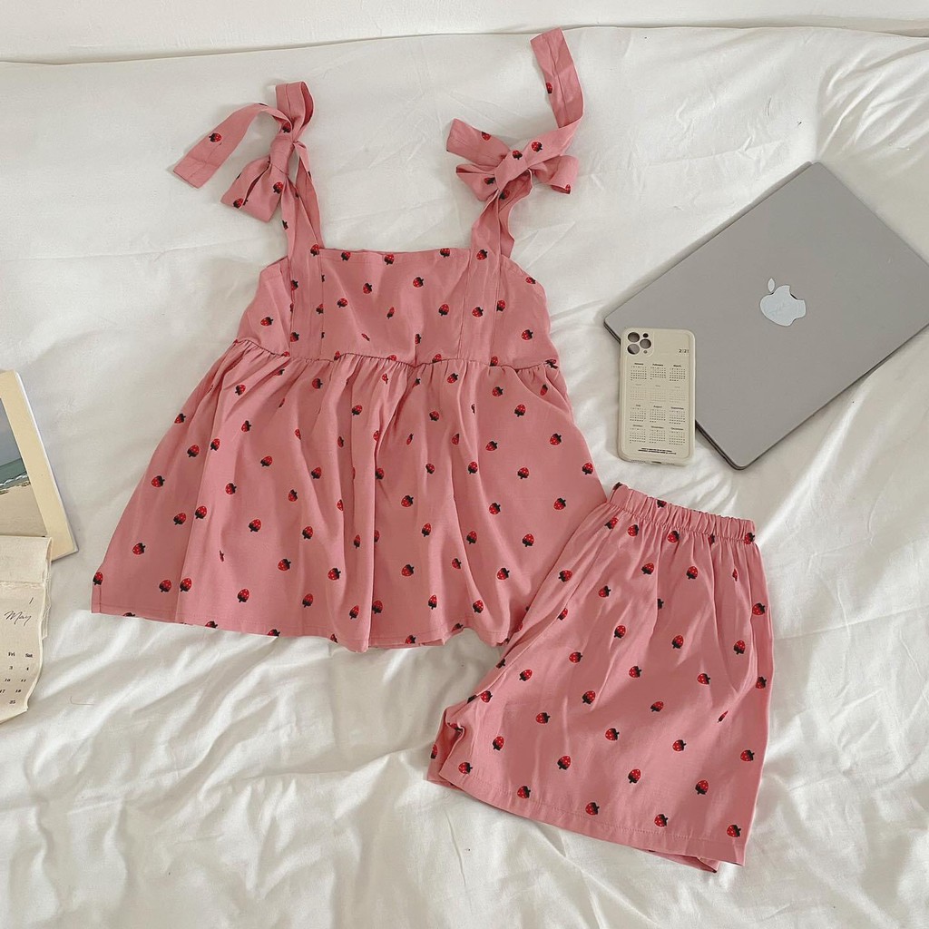 Set 2 dây vải đũi áo babydoll thun vintage | BigBuy360 - bigbuy360.vn