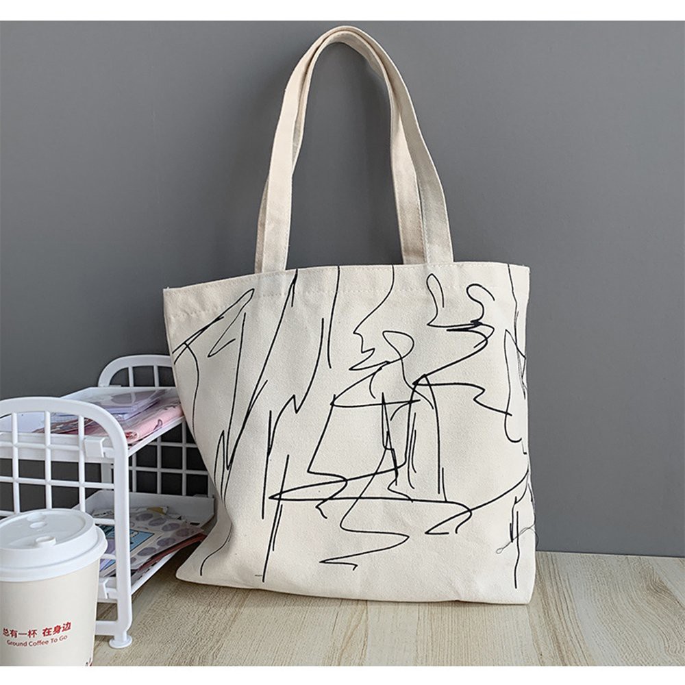 Túi tote vải đeo vai phong cách Hàn Quốc canvas bag giá rẻ đẹp đi học