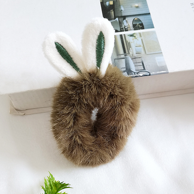 Dây buộc tóc nhồi bông họa tiết tai thỏ đáng yêu D20101101