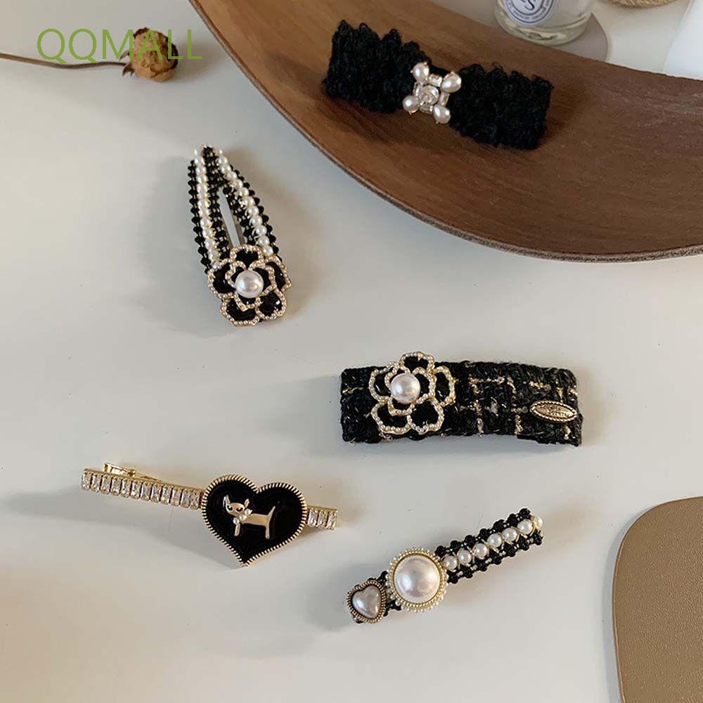 Kẹp tóc hình học đính ngọc trai giọt nước phong cách Hàn Quốc cho nữ