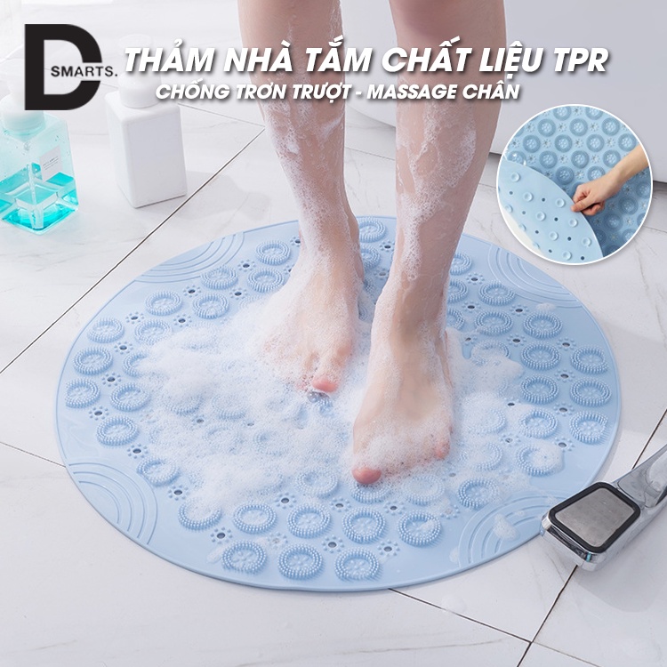 Thảm lau chân nhà tắm siêm mềm massage chân chất liệu TPR chống trơn trượt kích thước 55cm
