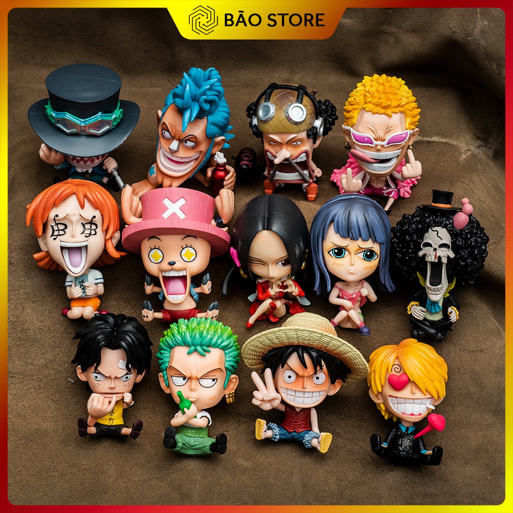 Mô hình One Piece chibi các nhân vật Luffy, Zoro, Sanji, ACE, Sabo - Mô hình trang trí Bão Store