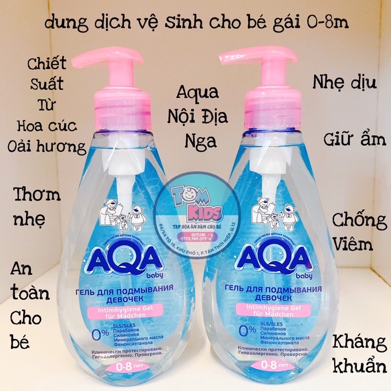 Dung dịch vệ sinh bé gái Aqua - 250ml