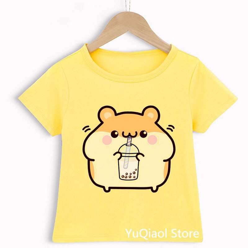 Áo Thun Tay Ngắn In Hình Chuột Hamster Dễ Thương Cho Bé