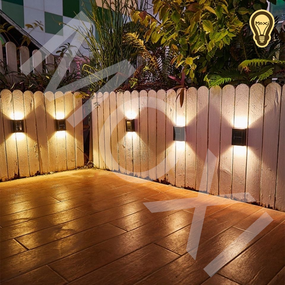 【LOẠI 1】Đèn led gắn tường dùng năng lượng mặt trời chống nước trang trí decor sân vườn , trong nhà ngoài trời MOXI.