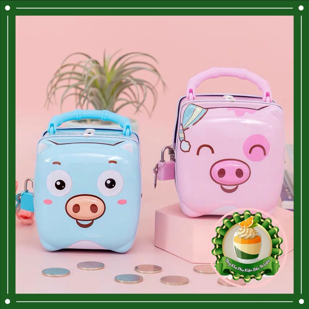 Heo lợn tiết kiệm, Két sắt mini hộp đựng tiền hình thú cute có khóa cho bé - Family Care