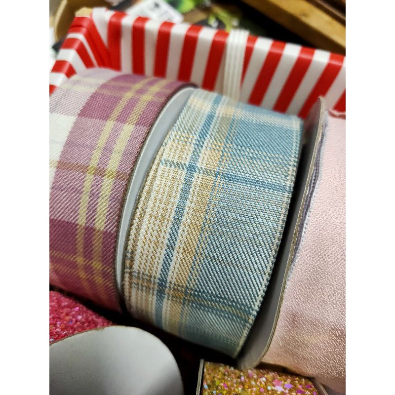 Ruy băng kẻ Hàn Quốc màu xinh xắn