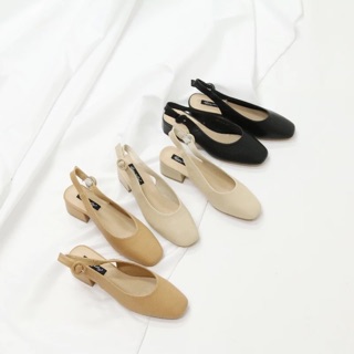 Giầy cao gót đế vuông 3.5cm