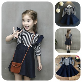 [SALE] BV2⚡Size100-140⚡Bộ quần áo dây đai dạng yếm cho bé gái⚡HÀNG QUẢNG CHÂU CAO CẤP⚡