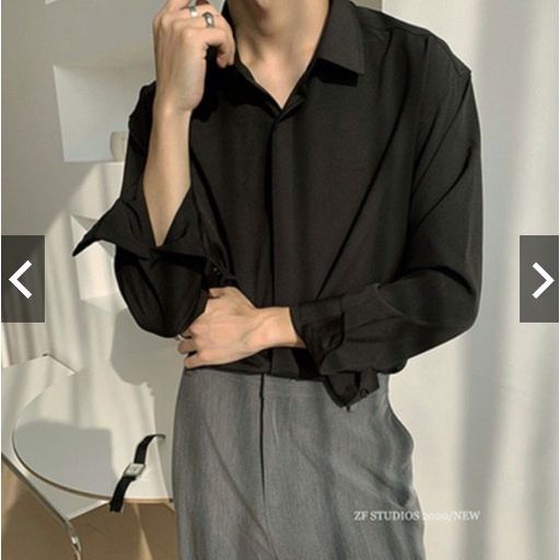 Áo sơ mi Nam dài tay form rộng unisex phong cách Hàn Quốc.