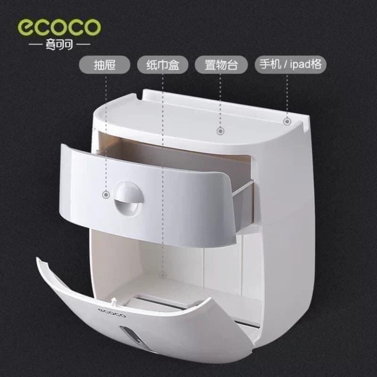 Hộp đựng giấy vệ sinh Ecoco siêu dính_hàng cao cấp