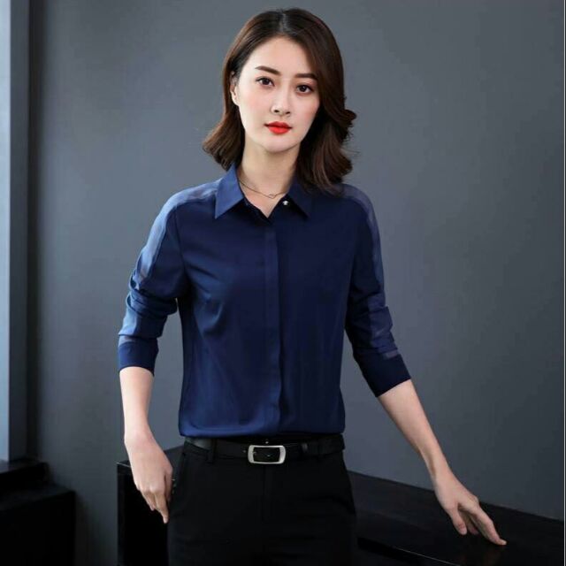 Áo sơ mi cổ đức phối tay Zara