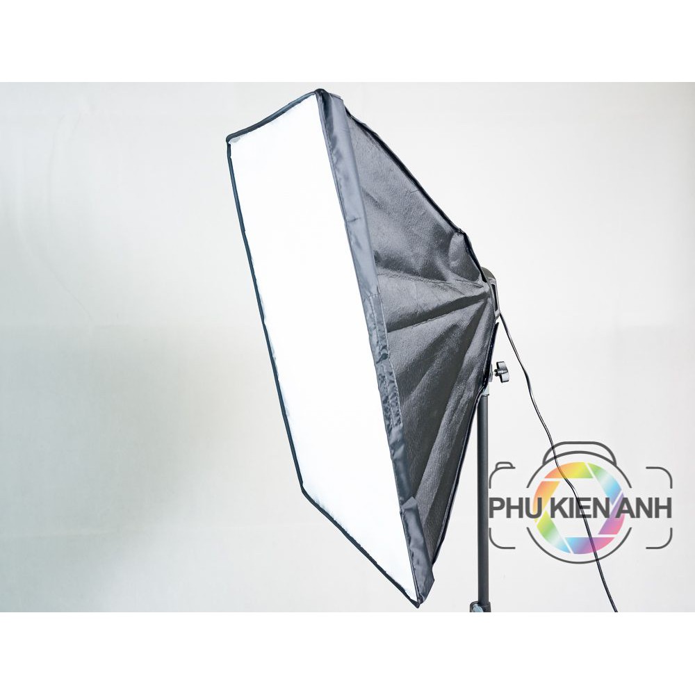 Softbox 50×70 gắn 1 đuôi đèn, 4 đuôi đèn e27, không kèm chân đèn