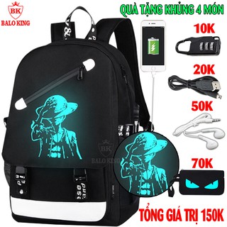 Balo nam nữ đi học thời trang phát sáng Baloking cao cấp  Hình cá tính - TẶNG cáp sạc USB - Cặp đi học HOT nhất 2021