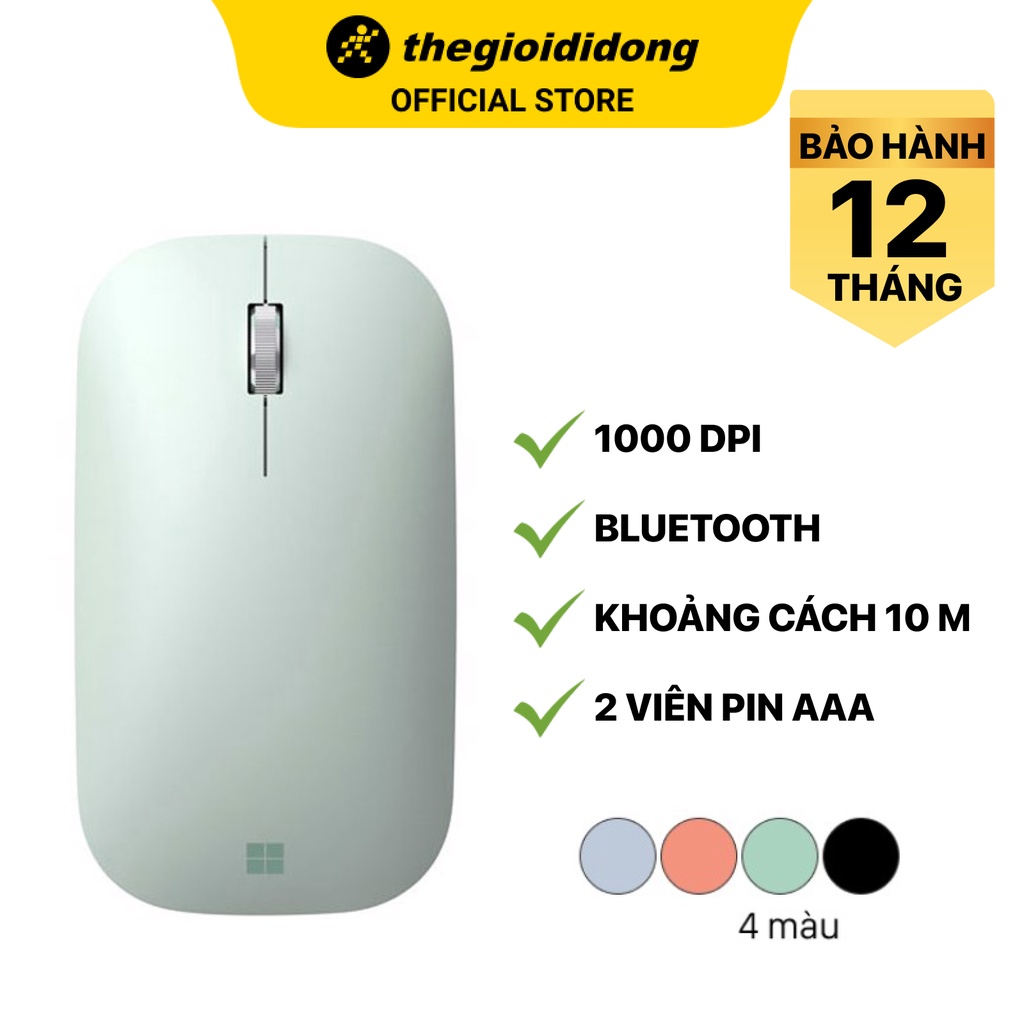 Chuột Không Dây Bluetooth Microsoft Modern Mobile KTF 1000 DPI - Hàng chính hãng - BH 12 tháng