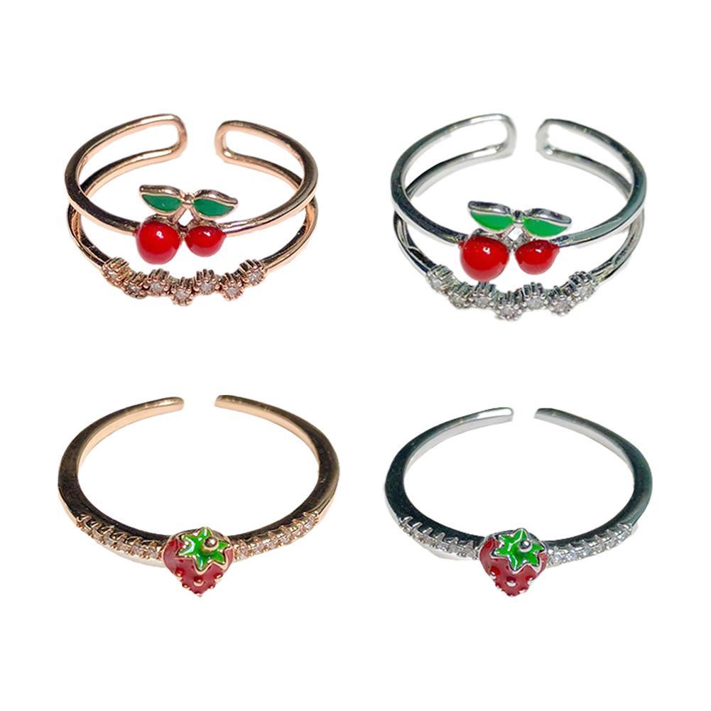 Nhẫn Hở Hình Quả Dâu Tây/Cherry Dễ Thương Thời Trang T8V5