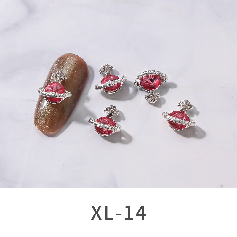Phụ Kiện Trang Trí Móng Tay Nghệ Thuật Bằng Hợp Kim Đính Đá Zircon Nhiều Màu Lấp Lánh