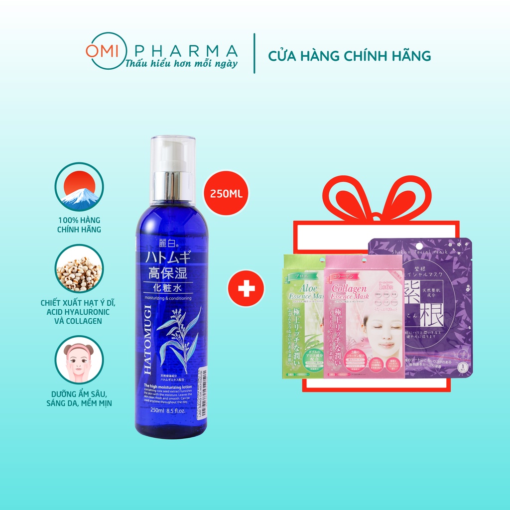 Nước Dưỡng Ẩm Sâu &amp; Làm Sáng Da Reihaku Hatomugi The High Moisturizing Lotion (250ml)