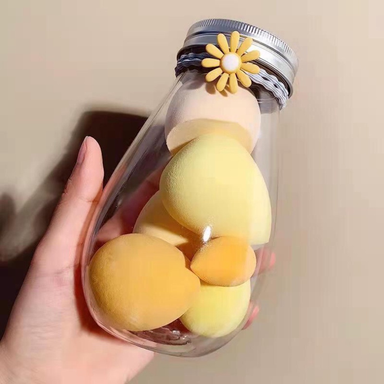 Mút trang điểm tán kem nền hình giọt nước kèm hũ đựng cực xinhFREESHIPHộp 6 mút trang điểm